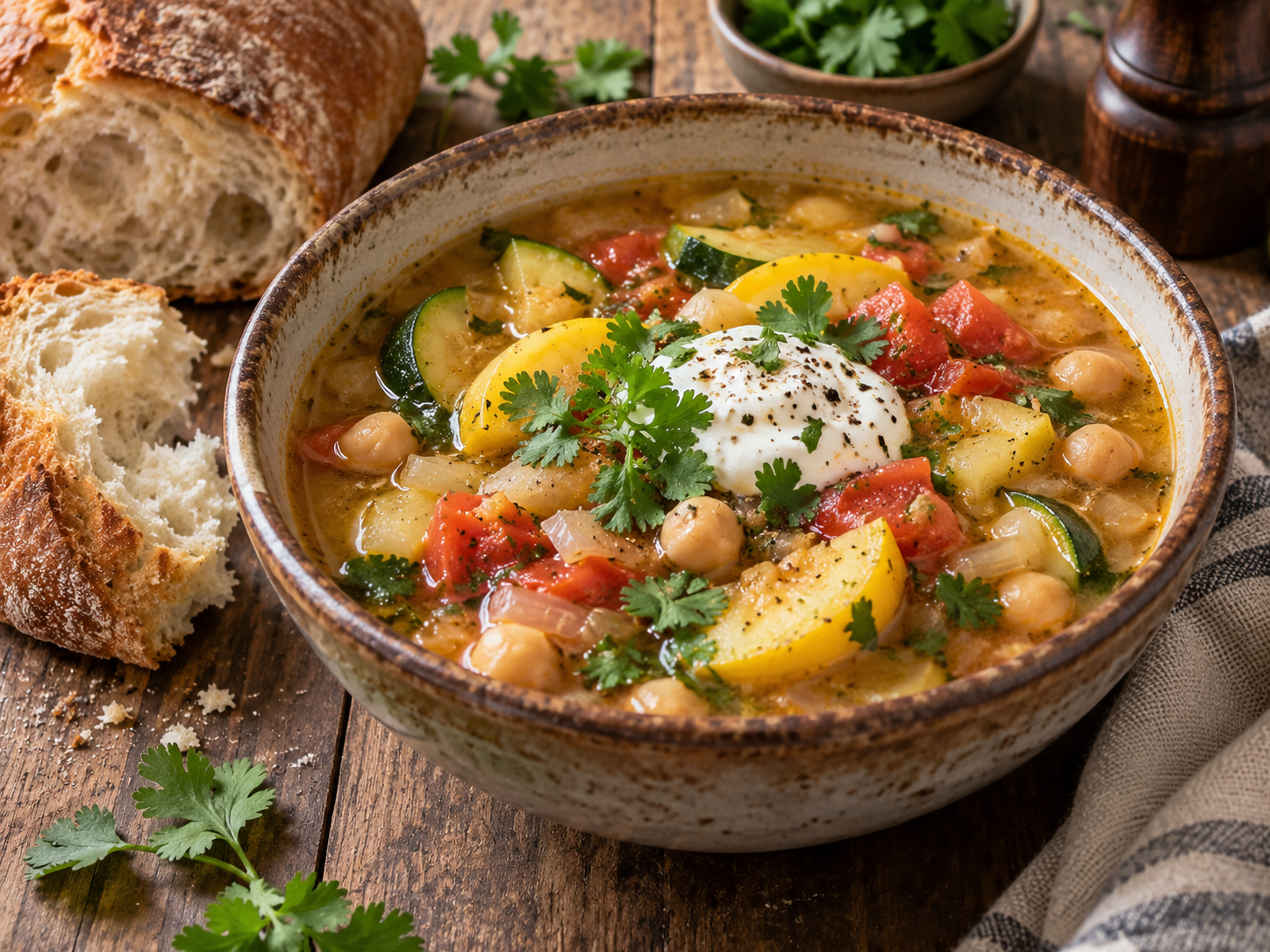 Summer Squash Soup with Beans