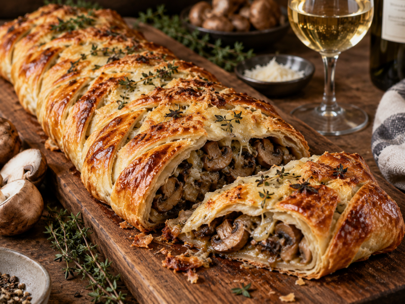 Savory Mushroom Puff Pastry Tart