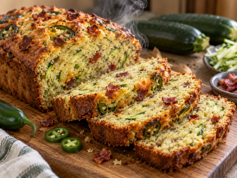 Savory Zucchini Bread with Bacon and Jalapeño