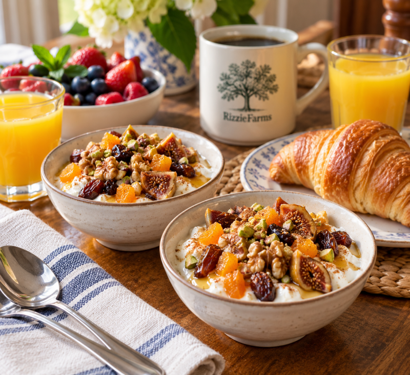 Mediterranean Yogurt with Apricots, Figs, Dates & Pistachios