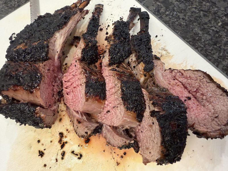 Rosemary, Thyme & Garlic Grilled Roasted Rack of Lamb