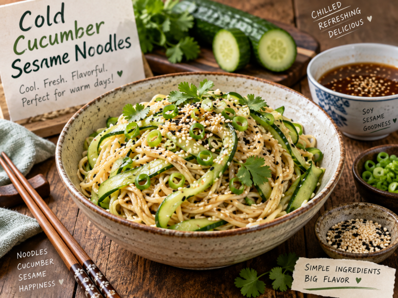 Cold Cucumber Sesame Noodles