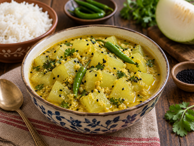 Bengali-Style Green Pumpkin Curry (Chaal Kumro Tarkari)