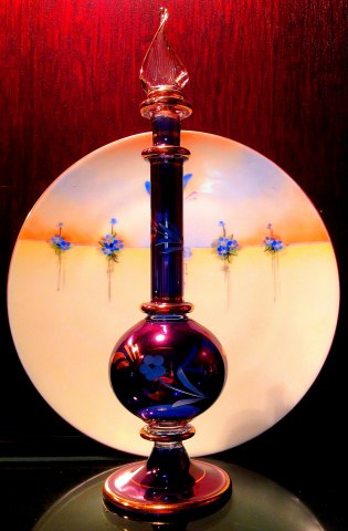 Perfume Bottle and Grandmas Plate
